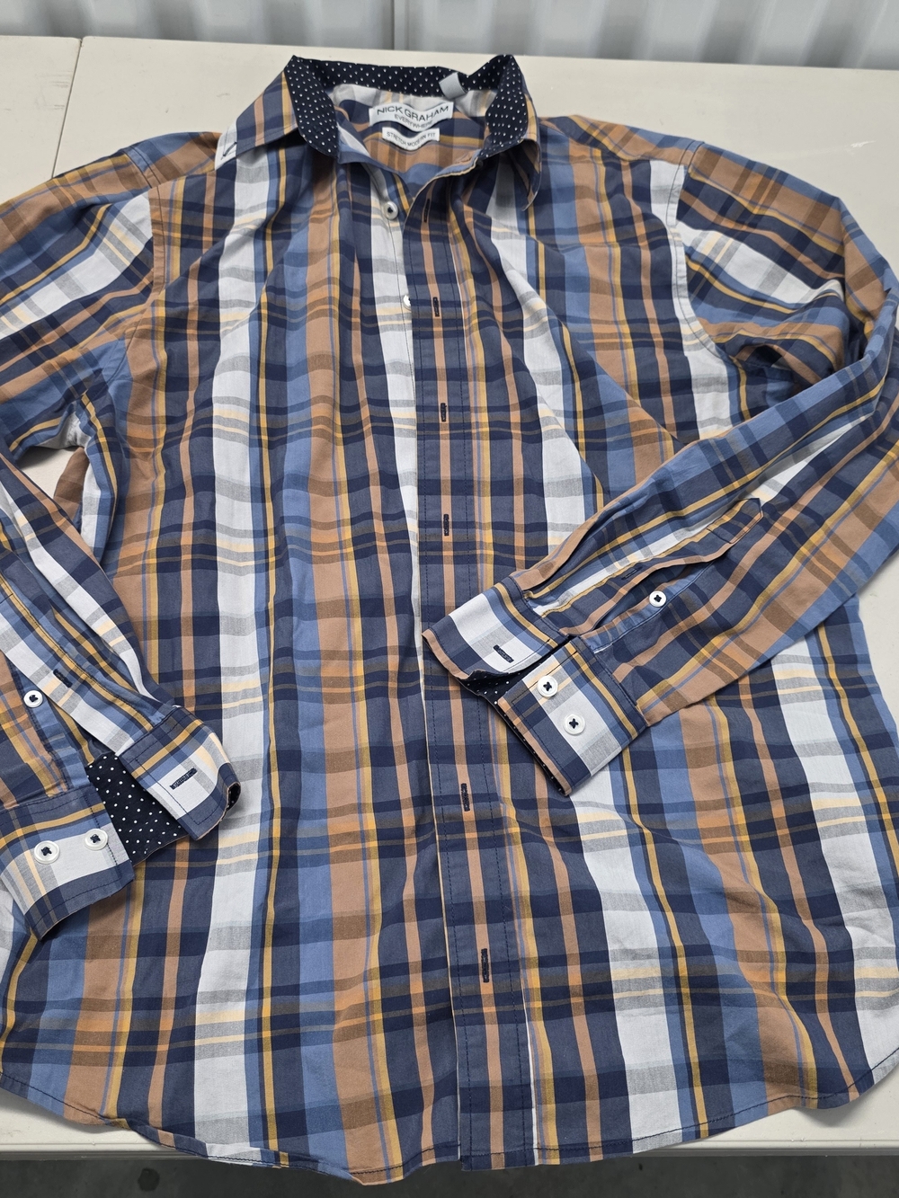 Nick Graham Everywhere Stretch Modern Fit Button Down Shirt Men's Size Medium